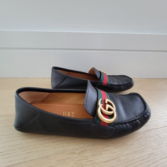 🖤GUCCI GG MARMONT BLACK LEATHER LOAFER - Picture 7 of 11